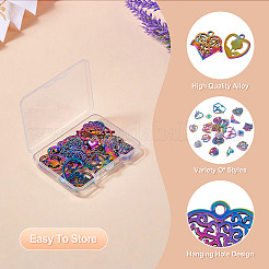 24Pcs 12 Style Rainbow Color Alloy Pendants&nbsp;FIND-TA0003-91