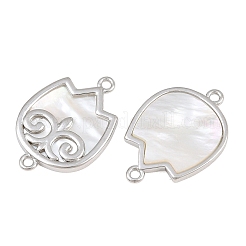Brass & Natural Shell Connector Charms&nbsp;SH-CBA7BFE-01A-P