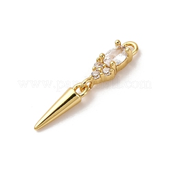 Brass Micro Pave Cubic Zirconia Pendants&nbsp;KK-I276-11G-01