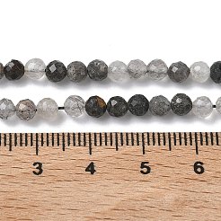 Natural Tourmalinated Quartz Beads Strands&nbsp;G-L651-C10-4mm