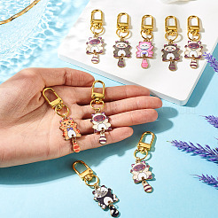 10Pcs Cat Alloy Enamel Pendant Decorations&nbsp;HJEW-TAC0179