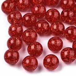 Transparent Crackle Acrylic Round Beads Strands&nbsp;CCG-R002-12mm-02