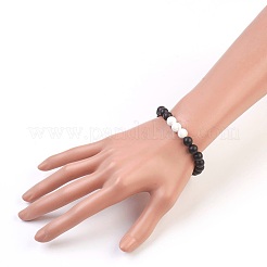 Natural Gemstone and Natural Dyed Lava Rock Stretch Bracelets Sets&nbsp;BJEW-JB03798