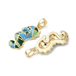 Sea Animals Brass Enamel Pendants&nbsp;KK-F917-01B-02