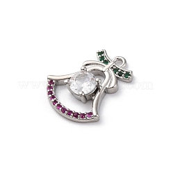 Rack Plating Brass with Cubic Zirconia Pendants&nbsp;KK-Q010-05P