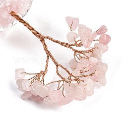 Natural Rose Quartz Chips Tree of Life Decorations&nbsp;DJEW-B013-01F