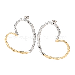 Hollow Heart 316 Stainless Steel Stud Earrings&nbsp;EJEW-Z160-01GP