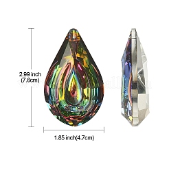 Electroplated K9 Glass Big Pendants&nbsp;EGLA-YW0003-01