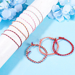 7Pcs 7 Colors Bohemian Cotton Cord Braided Bracelets&nbsp;BJEW-TA0001-29