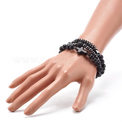 Energy Power Cross Beads Stretch Bracelets Set for Men Women&nbsp;BJEW-JB06891