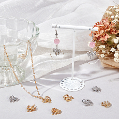 12Pcs 2 Colors Brass Micro Pave Cubic Zirconia Charms&nbsp;KK-BBC0014-18