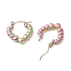 Ion Plating(IP) 304 Stainless Steel Chunky Teardrop Hoop Earrings for Women&nbsp;EJEW-K242-04MC