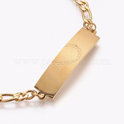Ion Plating(IP) Couples 304 Stainless Steel ID Bracelets Sets&nbsp;BJEW-I283-08