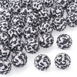 30Pcs Round Resin Rhinestone Beads&nbsp;OACR-TA0004-28B