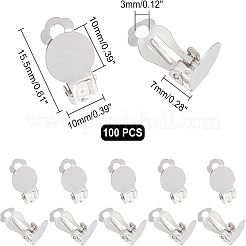 100Pcs 316 Stainless Steel Clip-on Earring Findings&nbsp;STAS-UN0034-23
