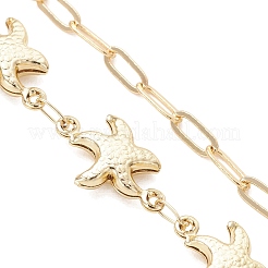304 Stainless Steel Starfish Link Chain and Brass Paperclip Chain Bracelet Making&nbsp;AJEW-JB01590