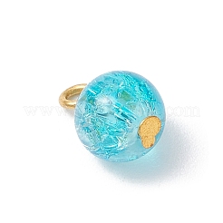 10Pcs Spray Painted Crackle Glass Charms&nbsp;PALLOY-JF03253-02