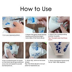 Transfer Paper Ceramic Underglaze Flower Paper Sticker&nbsp;TOOL-WH0140-13