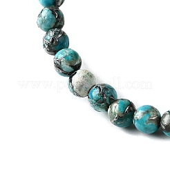 Synthetic Silver Line Turquoise Beads Strands&nbsp;G-L617-D03-4mm