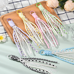 6Pcs 6 Colors Nylon & Polyester Cord Pendant Decorations&nbsp;HJEW-SZ0001-70