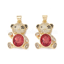 Brass Micro Pave Cubic Zirconia Pendants&nbsp;KK-M240-14