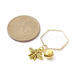 Alloy Bees and Iron Bell Pendant Decoration&nbsp;HJEW-JM01307