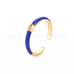 Brass Enamel Cuff Rings&nbsp;RJEW-T016-24D-NF