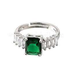 Brass Pave Cubic Zirconia Cuff Open Rings&nbsp;CU-CBA5C10-11P