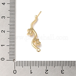 Brass with Clear Cubic Zirconia Stud Earring Findings&nbsp;KK-G499-02G