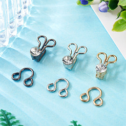 15Sets 3 Colors Alloy Rhinestone Hook and Eye Fasteners&nbsp;FIND-TA0006-54