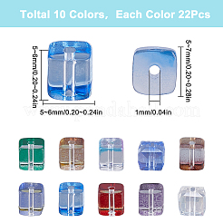 10 Colors Two Tone Transparent Glass Beads&nbsp;GLAA-SP0001-09