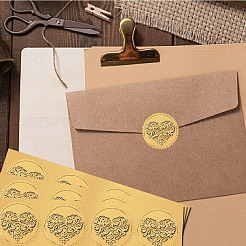Plastic Self Adhesive Gold Foil Embossed Stickers&nbsp;DIY-WH0575-009