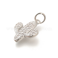 Brass Micro Pave Clear Cubic Zirconia Pendants&nbsp;KK-L225-032P