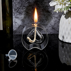 Transparent Glass Candle Holders with Candle Wick&nbsp;DIY-WH0308-997C