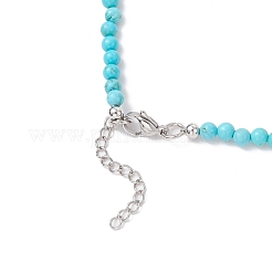 5Pcs Natural & Synthetic Round Gemstone and Skull Synthetic Turquoise Bead Necklaces&nbsp;NJEW-JN05391