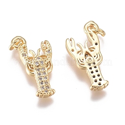Brass Micro Pave Cubic Zirconia Pendants&nbsp;ZIRC-G168-48G