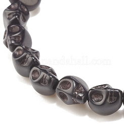 Synthetic Turquoise(Dyed) Skull Stretch Bracelet&nbsp;BJEW-JB08070-02