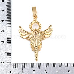 Brass Micro Pave Cubic Zirconia Pendants&nbsp;KK-F910-10G