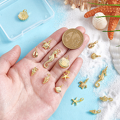 16Pcs 8 Styles Brass Pendants&nbsp;KK-PH0013-86