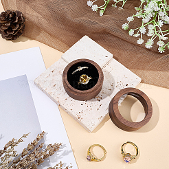 2-Slot Wood Couple Ring Storage Boxes with Velvet Inside and Window&nbsp;CON-CL0001-28A