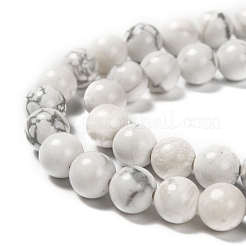 1 Strand White Round Natural Howlite Beads Strands&nbsp;X-TURQ-G091-8mm