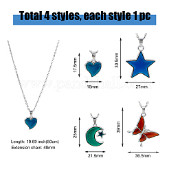 4Pcs 4 Style Mood Necklaces Set&nbsp;NJEW-FI0001-33