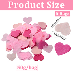 5 Bags Paper Heart Confetti&nbsp;AJEW-CP0011-74B