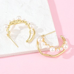 Round Brass Stud Earrings&nbsp;EJEW-A156-18G