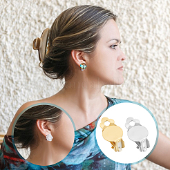 60Pcs 2 Colors 304 Stainless Steel Clip-on Earring Findings&nbsp;FIND-UN0003-59