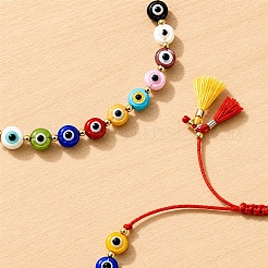 Handmade Lampwork Evil Eye Braid Bead Bracelet Sets&nbsp;BT5726