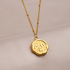 Stainless Steel Flower Pendant Necklace with Satellite Chains&nbsp;PW-WG93161-01