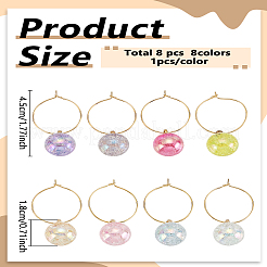 8Pcs Glass Wine Glass Charms&nbsp;AJEW-LP00013