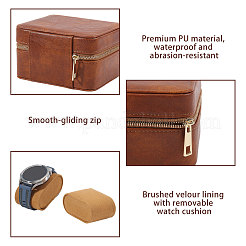 Imitation Leather Double Watch Storage Zipper Boxes&nbsp;CON-WH0089-227B