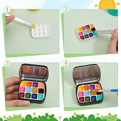 6Pcs 2 Style Plastic Empty Watercolor Paint Pan Sets&nbsp;AJEW-PH0011-30